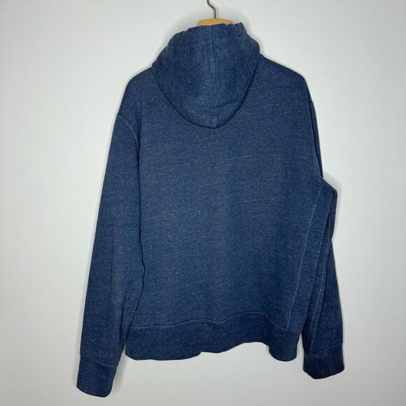 Polo Ralph Laure Cotton-Blend-Fleece Hoodie Blue Full Zip Embroidered Pony XL - Picture 7 of 9